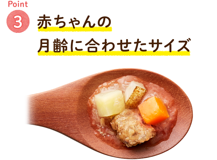 Point3 赤ちゃんの月齢に合わせたサイズ