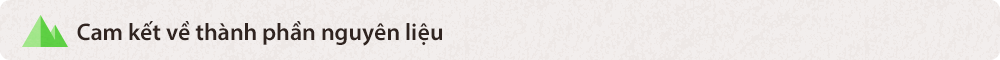 Cam kết về thành phần nguyên liệu